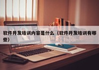 软件开发培训内容是什么（软件开发培训有哪些）