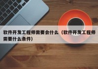 软件开发工程师需要会什么（软件开发工程师需要什么条件）