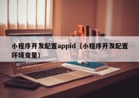 小程序开发配置appid（小程序开发配置环境变量）