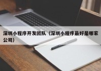 深圳小程序开发团队（深圳小程序最好是哪家公司）