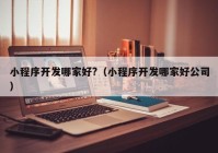 小程序开发哪家好?（小程序开发哪家好公司）