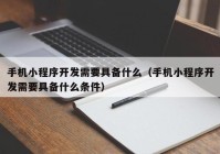 手机小程序开发需要具备什么（手机小程序开发需要具备什么条件）