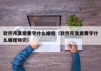 软件开发需要学什么编程（软件开发需要学什么编程知识）