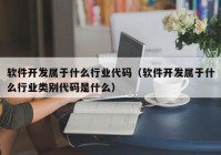 软件开发属于什么行业代码（软件开发属于什么行业类别代码是什么）