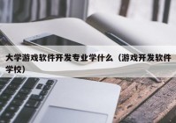 大学游戏软件开发专业学什么（游戏开发软件学校）